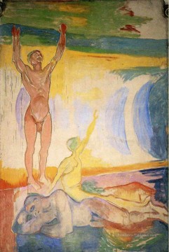 Éveil des hommes 1916 Abstrait Nu Peinture à l'huile